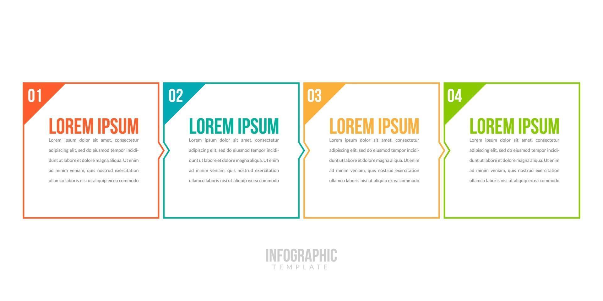 elementos de infográficos de negócios com 4 dados vetor