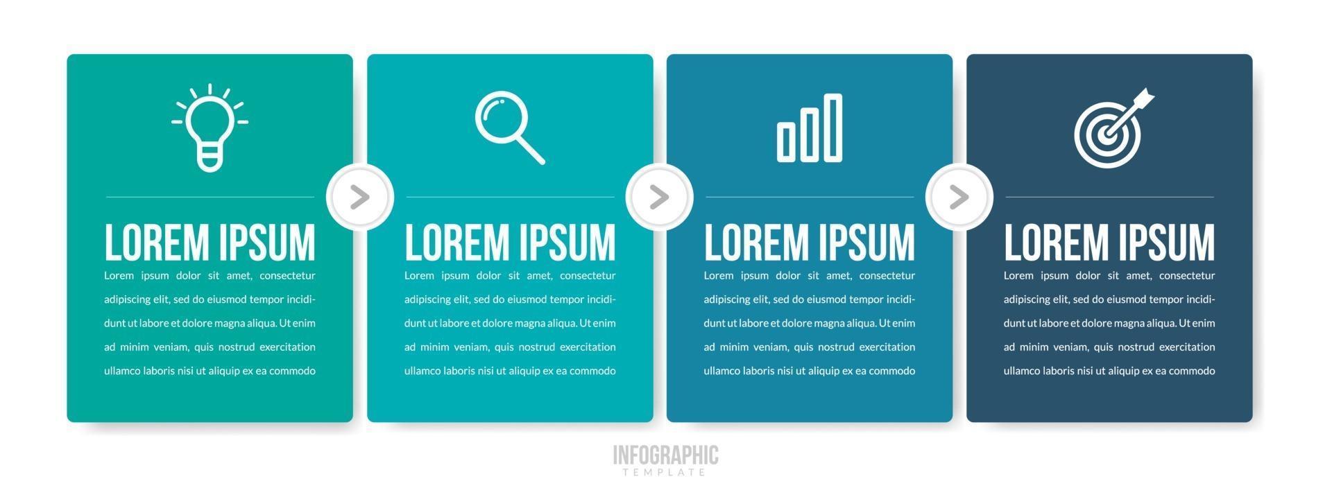 elementos de infográficos de negócios com 4 dados vetor