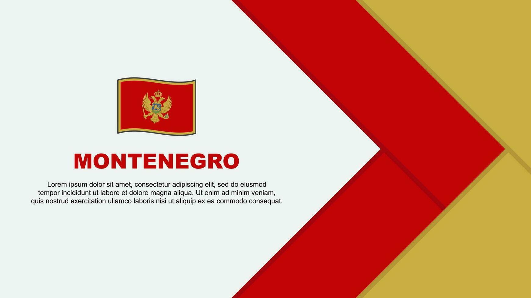 Montenegro bandeira abstrato fundo Projeto modelo. Montenegro independência dia bandeira desenho animado vetor ilustração. Montenegro desenho animado