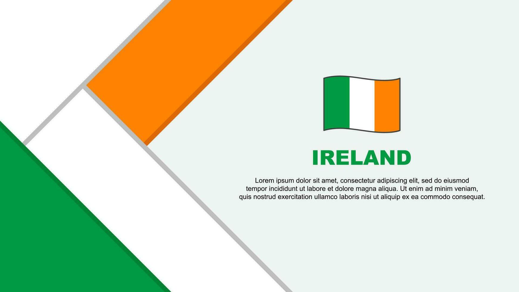 Irlanda bandeira abstrato fundo Projeto modelo. Irlanda independência dia bandeira desenho animado vetor ilustração. Irlanda ilustração