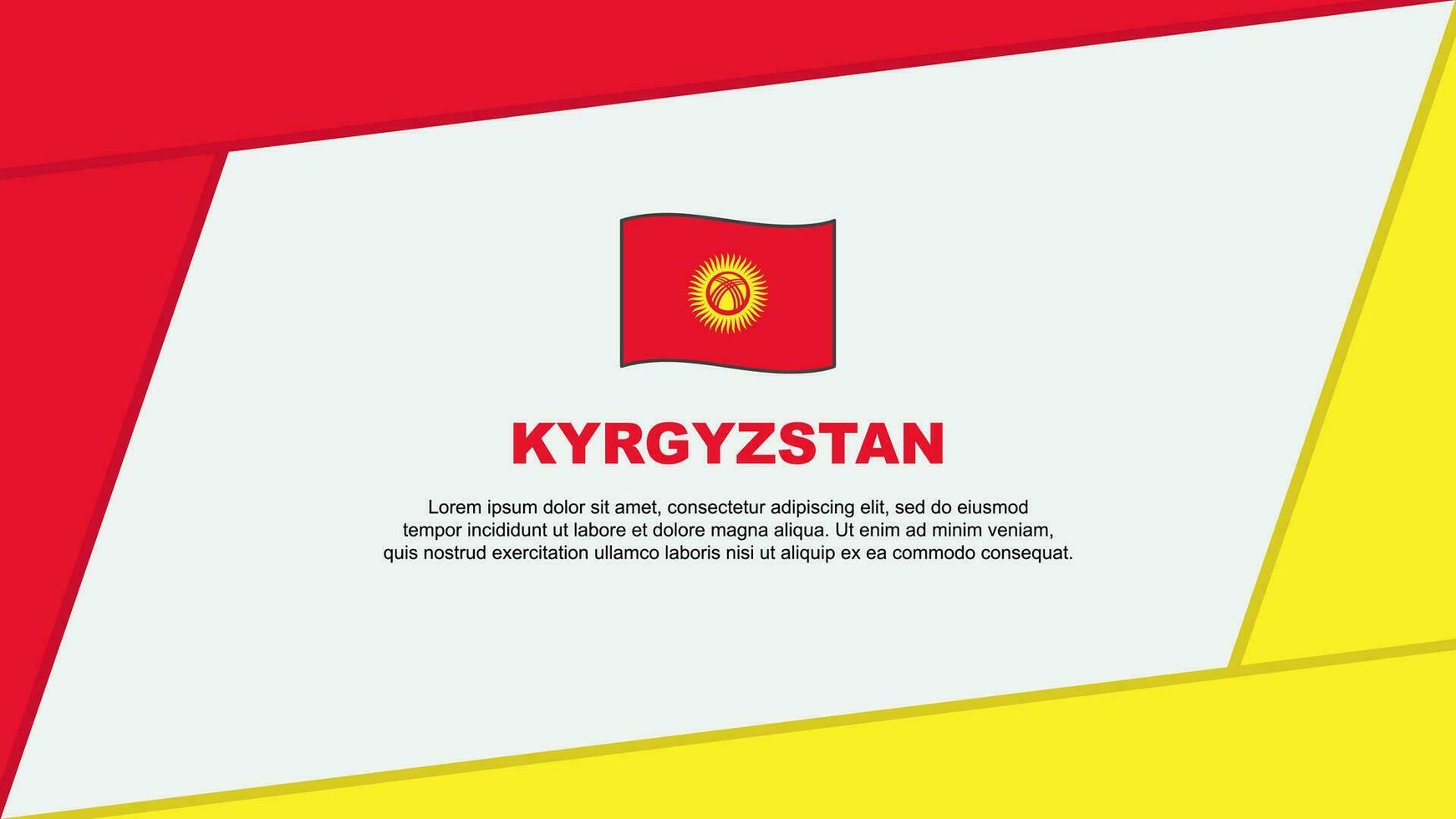 Quirguistão bandeira abstrato fundo Projeto modelo. Quirguistão independência dia bandeira desenho animado vetor ilustração. Quirguistão bandeira