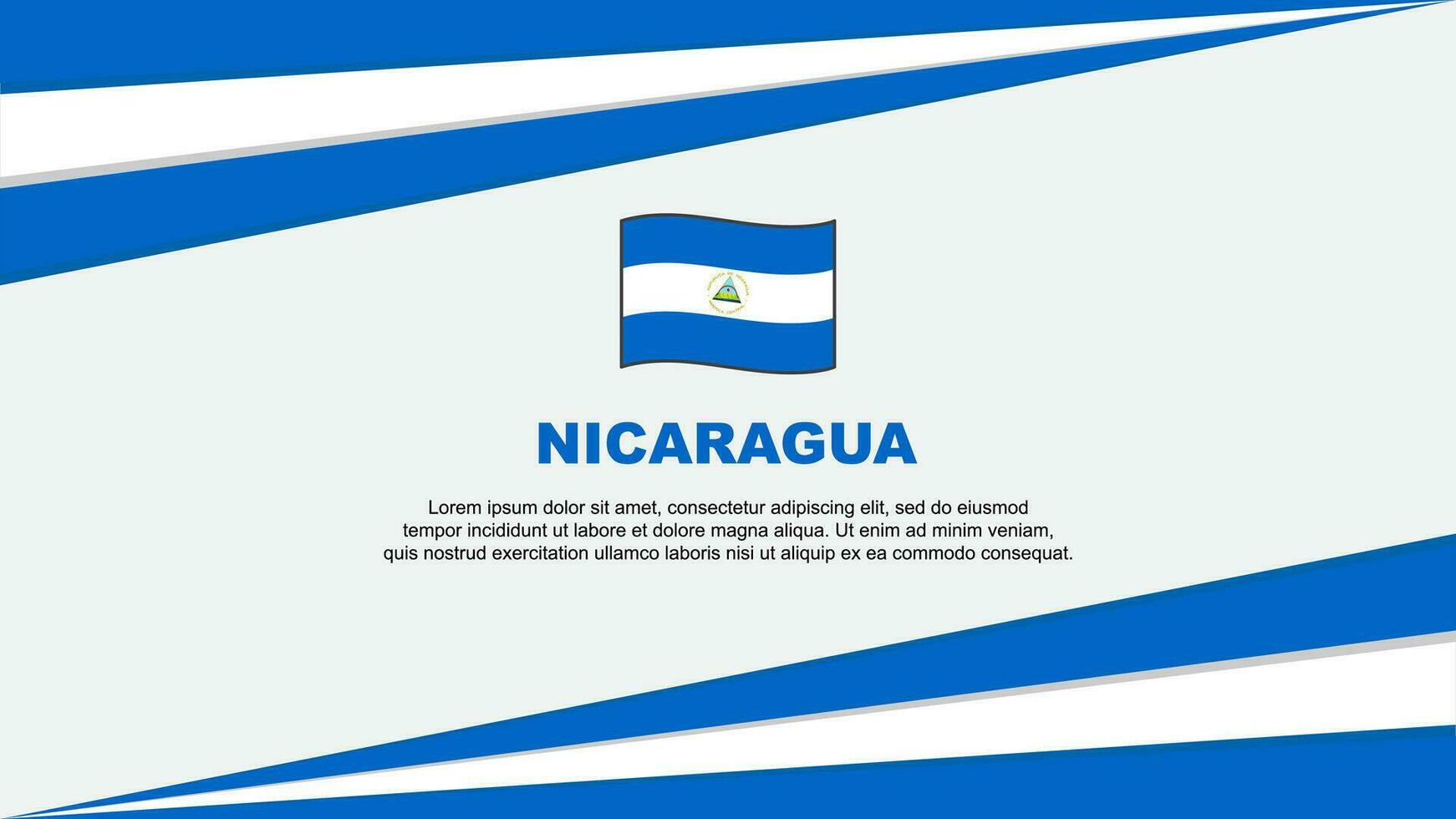 Nicarágua bandeira abstrato fundo Projeto modelo. Nicarágua independência dia bandeira desenho animado vetor ilustração. Nicarágua Projeto