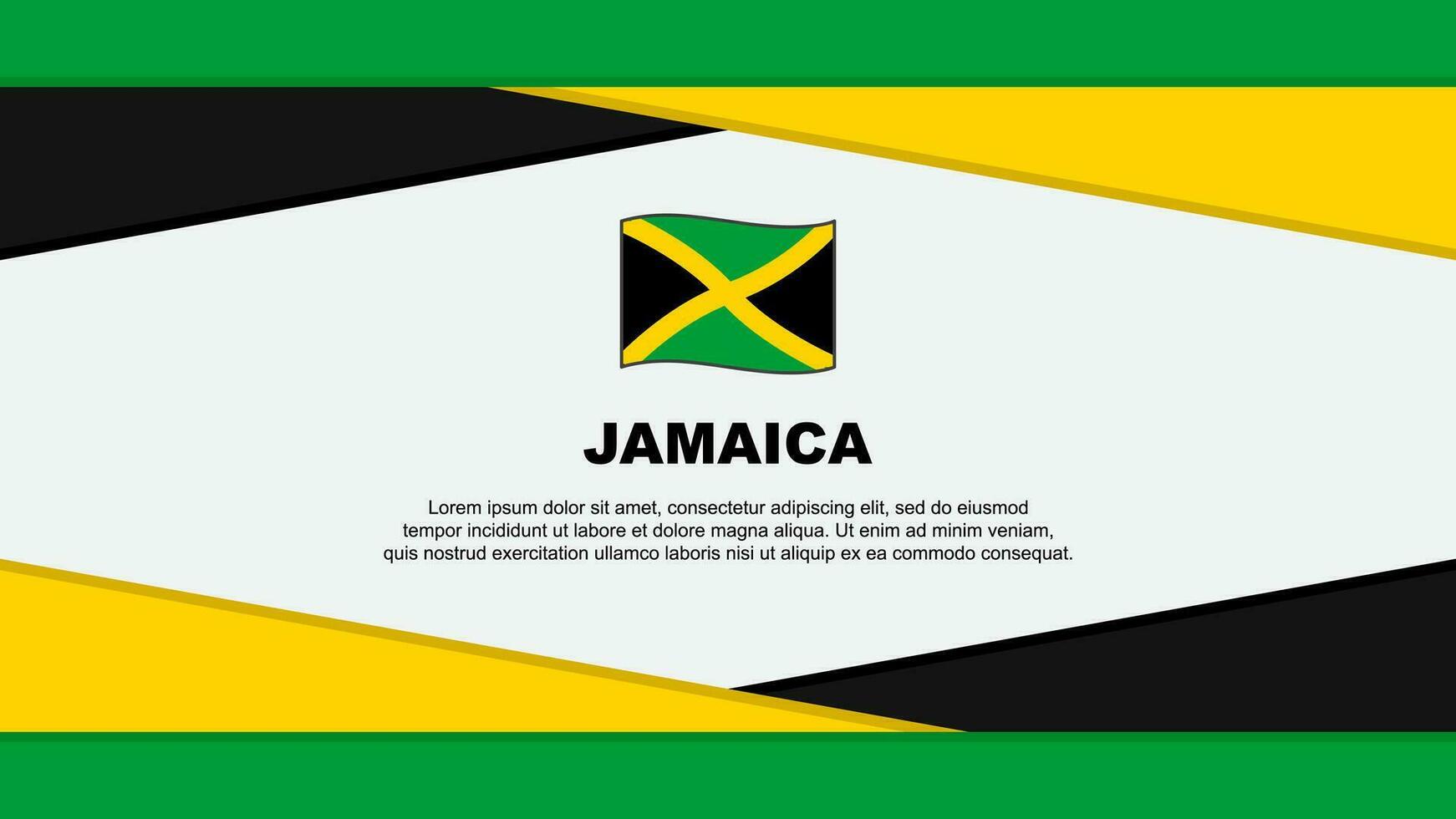 Jamaica bandeira abstrato fundo Projeto modelo. Jamaica independência dia bandeira desenho animado vetor ilustração. Jamaica vetor