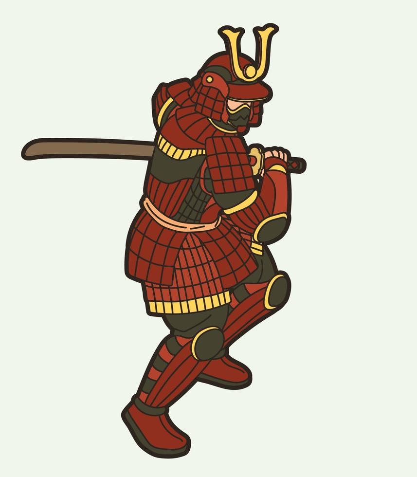 guerreiro samurai ou lutador ronin japonês com espada vetor