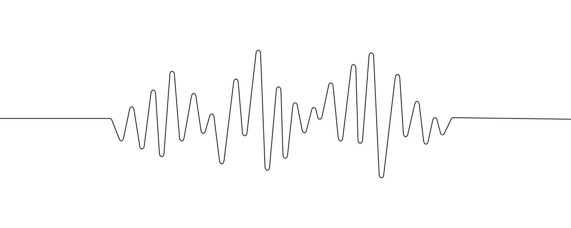 linha onda música som 1 ruído audio frequência ícone sinal podcast rádio onda sonora forma de onda volume arte mão. acústico linha música logotipo gravação voz onda rabisco esboço abstrato. vetor ilustração