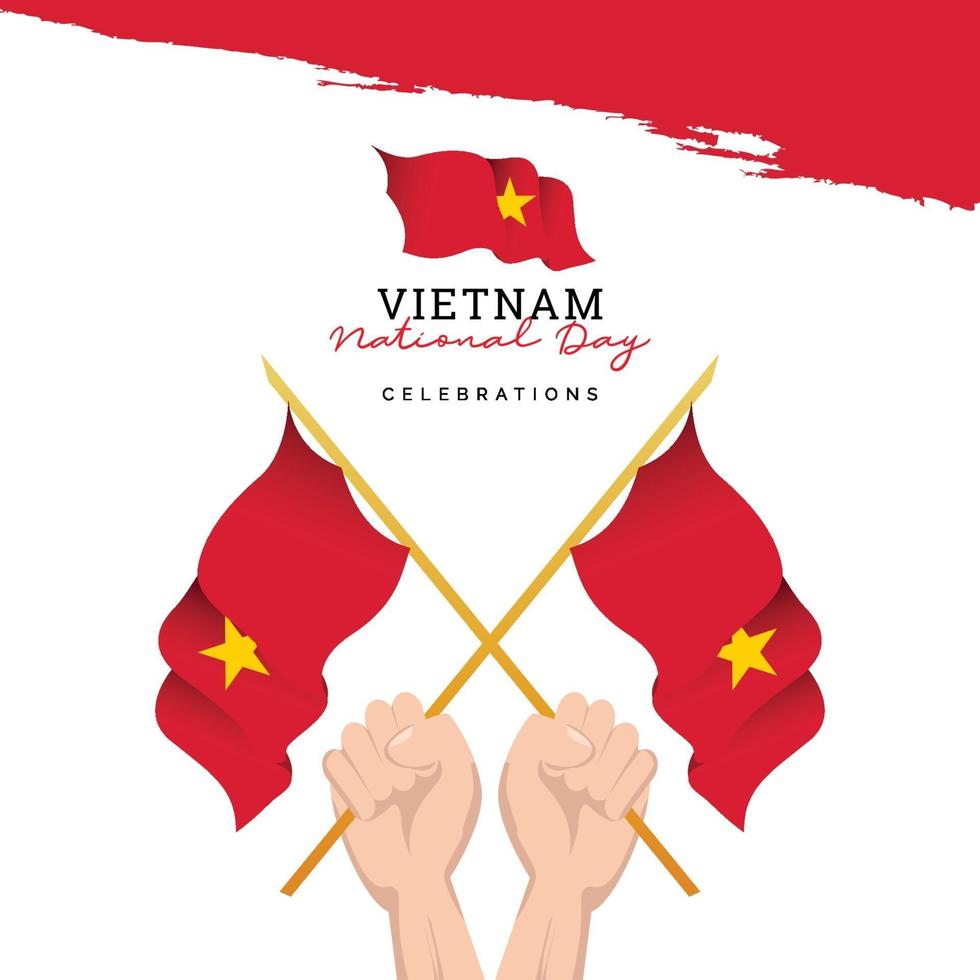bandeira do Vietnã. celebrações do dia da independência. modelo de banner. vetor