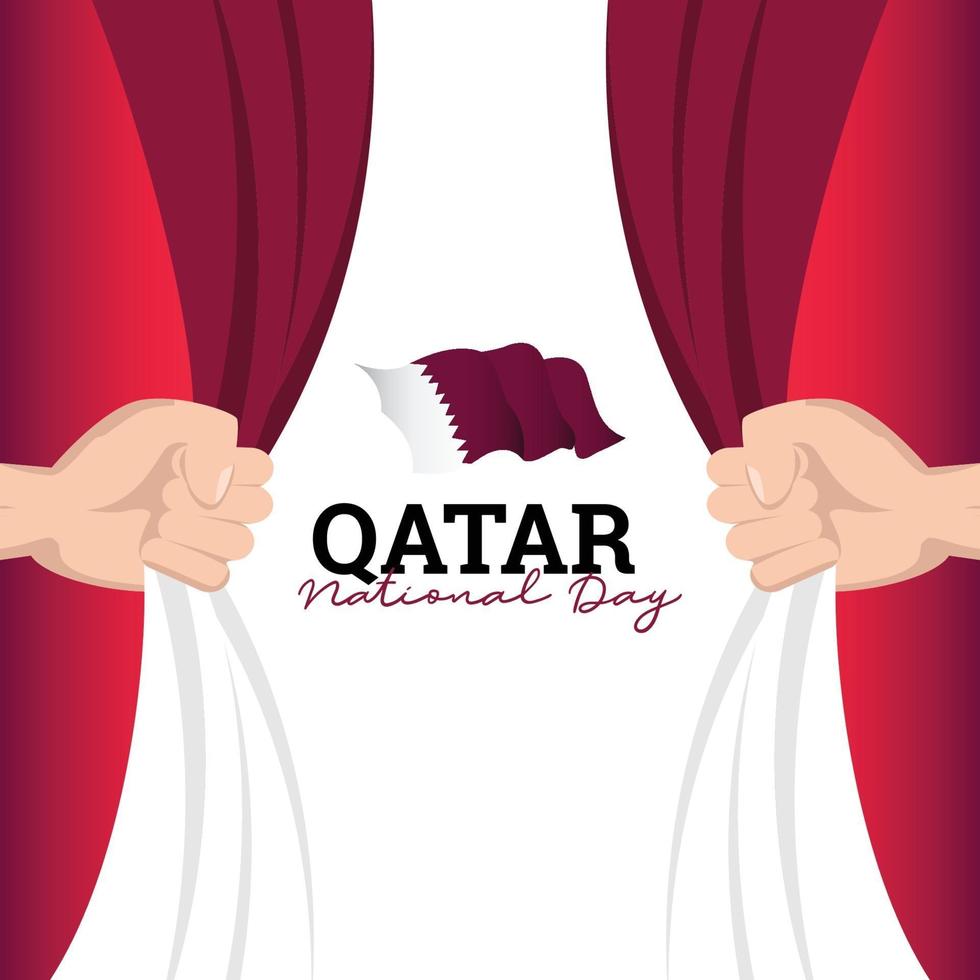 bandeira do Qatar. celebrações do dia da independência. modelo de banner. vetor