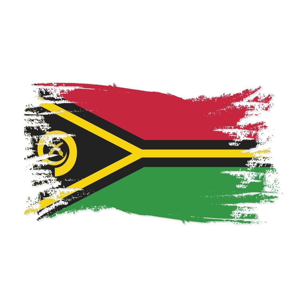 Bandeira de vanuatu com ilustração em vetor desenho aquarela pincel