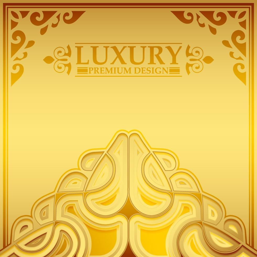 fundo de padrão de ornamento de ouro luxuoso vetor