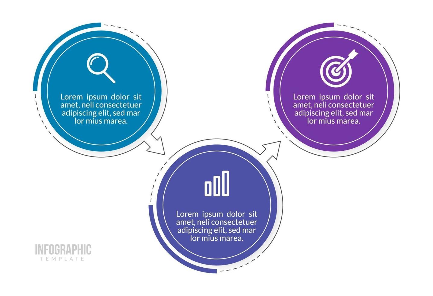 modelo de infográfico de negócios com 3 etapas vetor