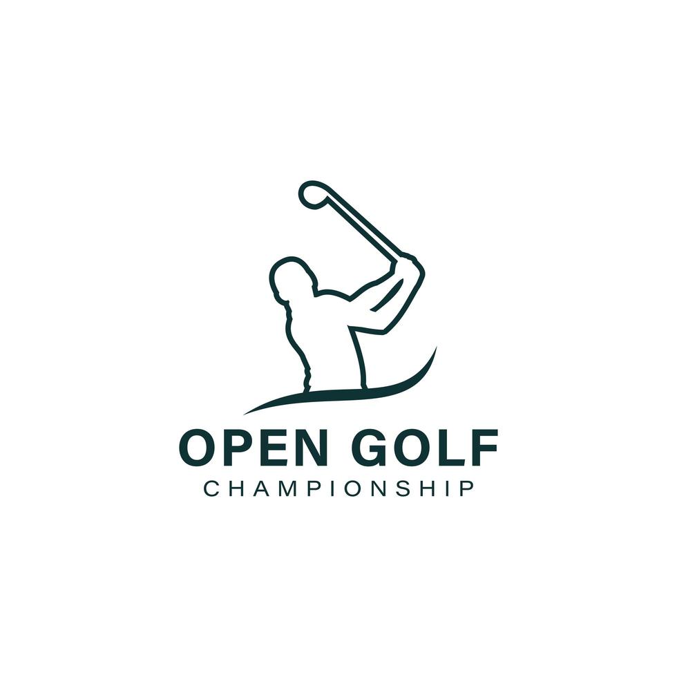 golf logo template design vector icon ilustração, sport logo