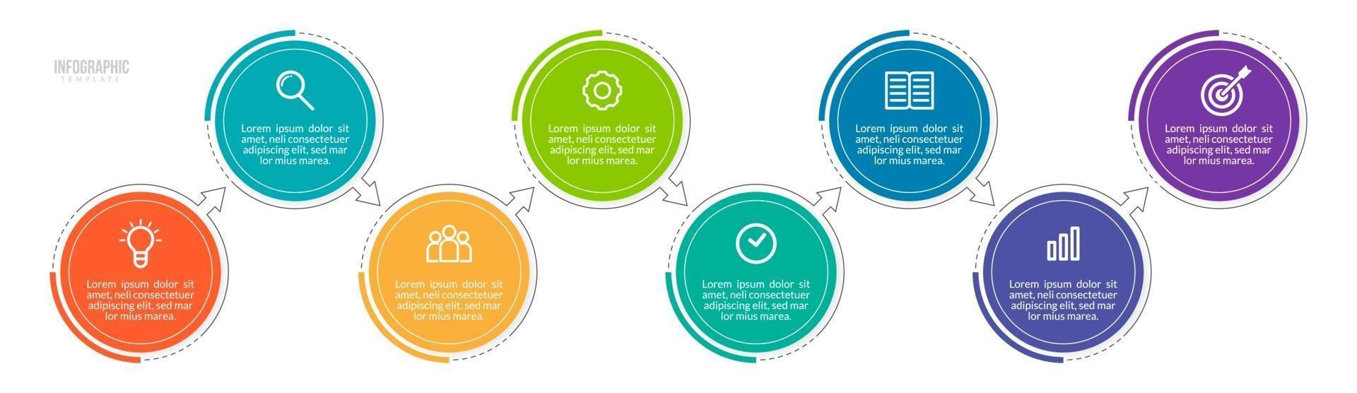 modelo de infográfico de negócios com 8 etapas vetor