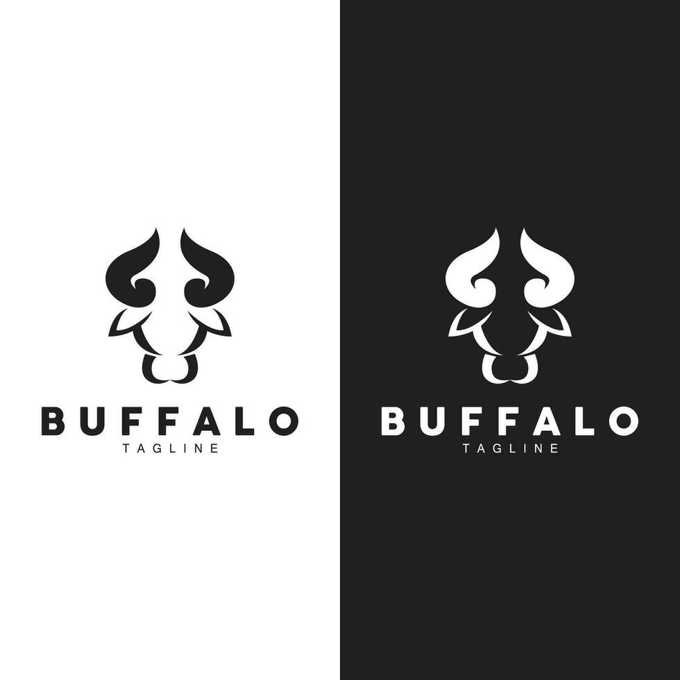 búfalo logotipo modelo vetor ilustração