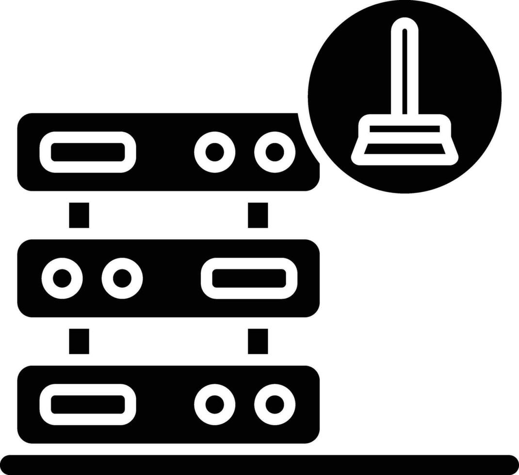 ícone de vetor de limpeza de dados