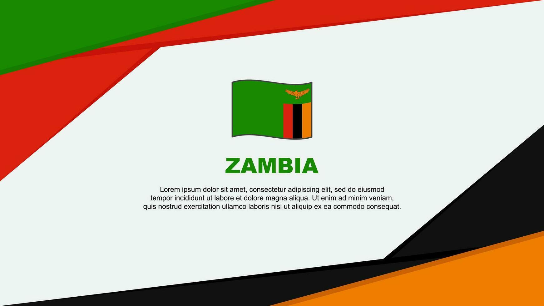 Zâmbia bandeira abstrato fundo Projeto modelo. Zâmbia independência dia bandeira desenho animado vetor ilustração. Zâmbia