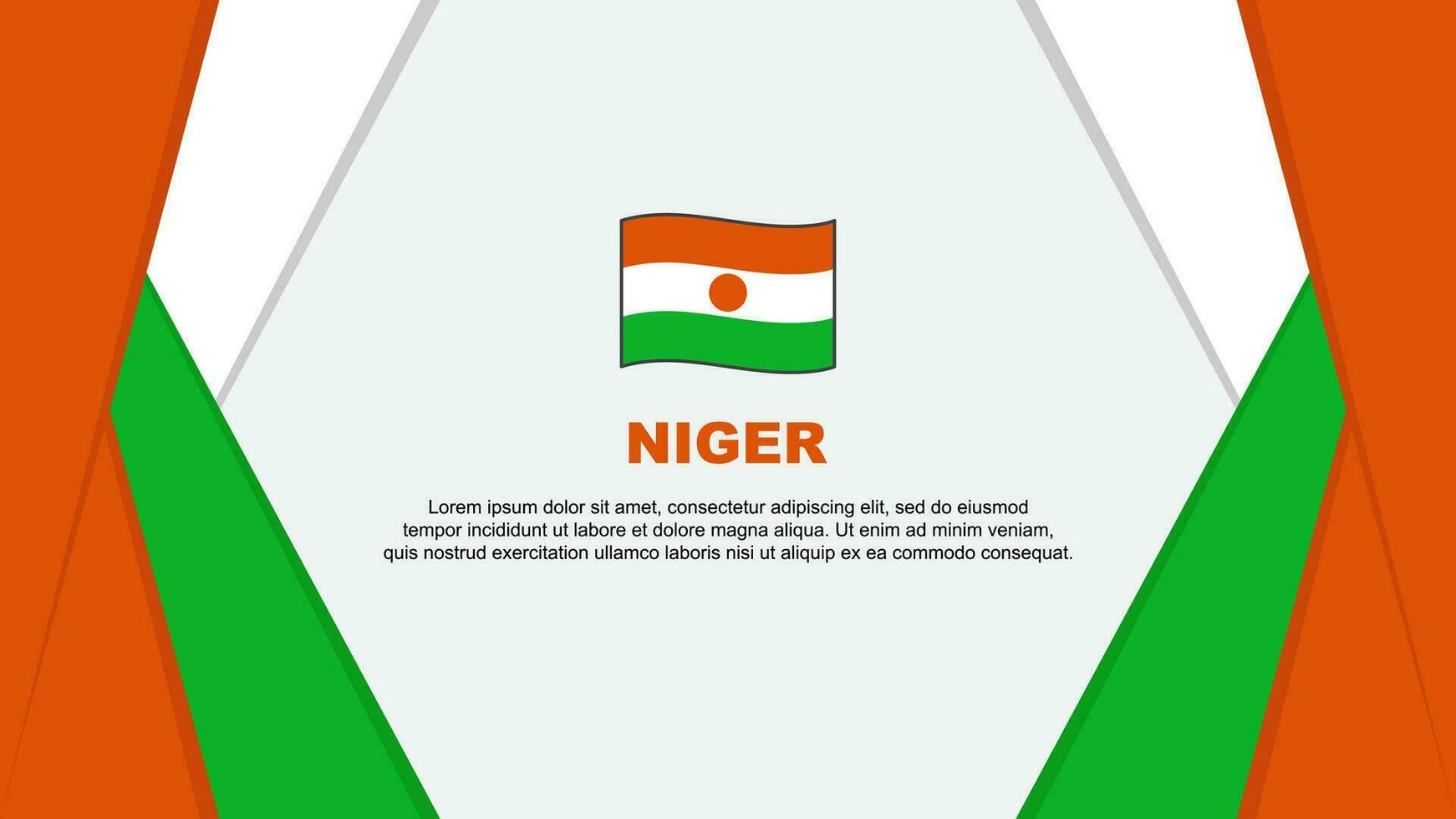Níger bandeira abstrato fundo Projeto modelo. Níger independência dia bandeira desenho animado vetor ilustração. Níger fundo
