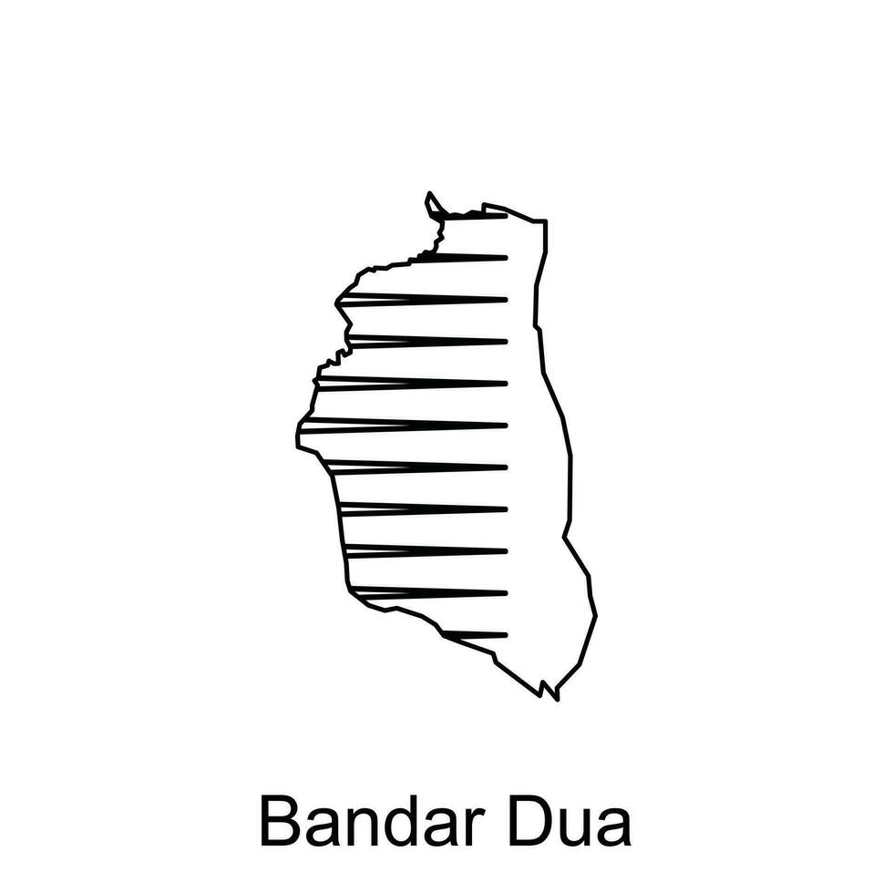 Bandar dua mapa cidade. vetor mapa do província aceh capital país colorida projeto, ilustração Projeto modelo em branco fundo