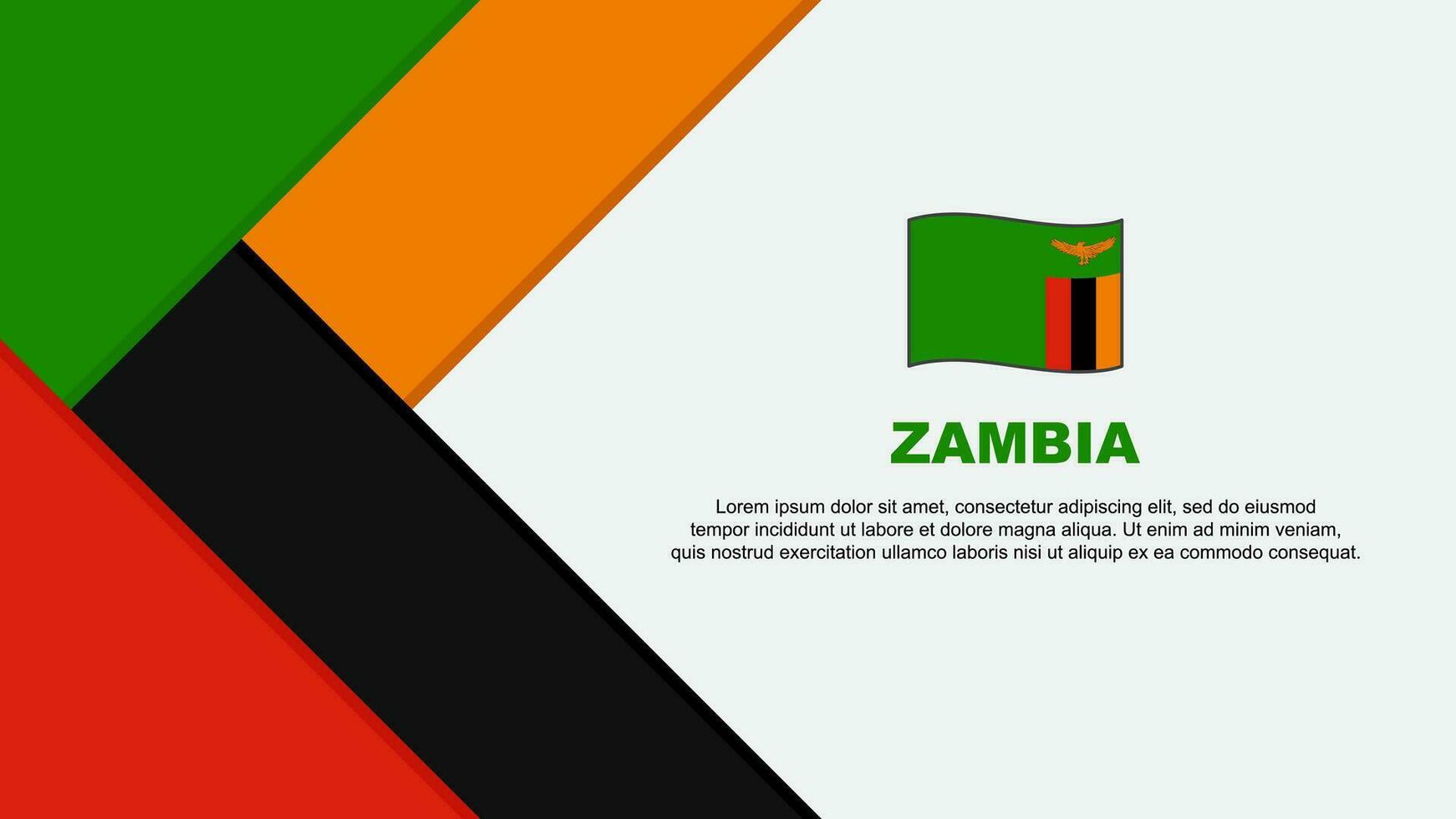 Zâmbia bandeira abstrato fundo Projeto modelo. Zâmbia independência dia bandeira desenho animado vetor ilustração. Zâmbia ilustração