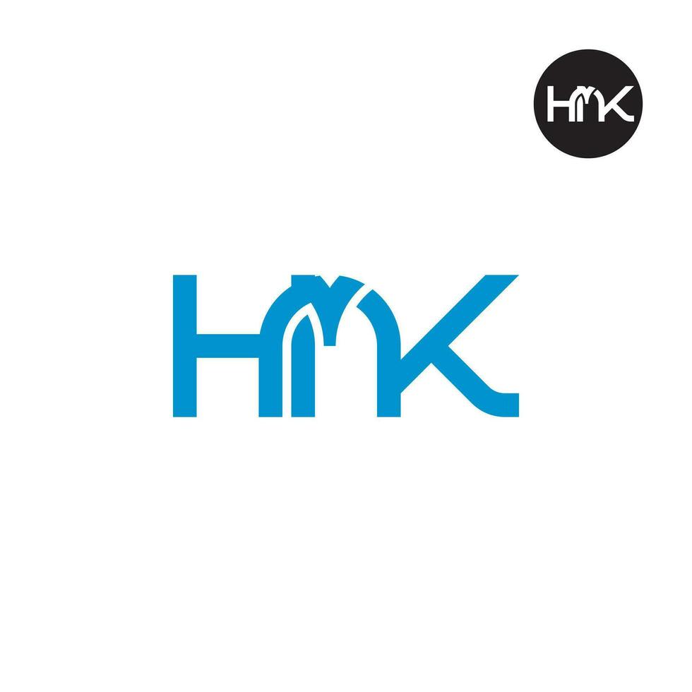 carta hmk monograma logotipo Projeto vetor