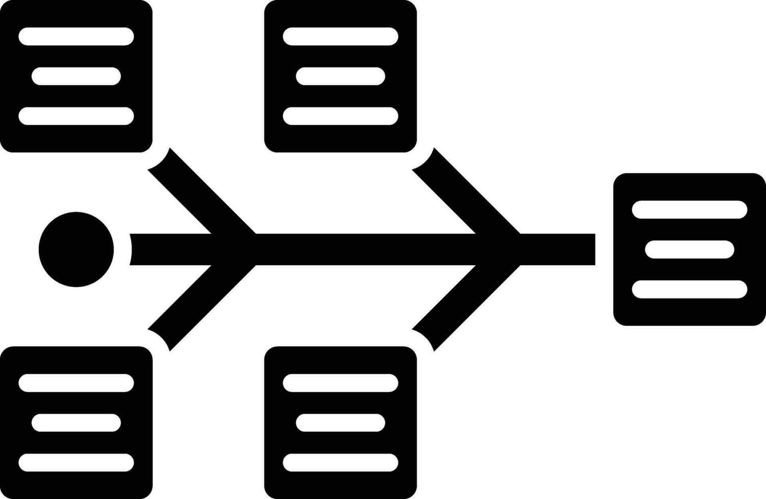 espinha de peixe diagrama vetor ícone