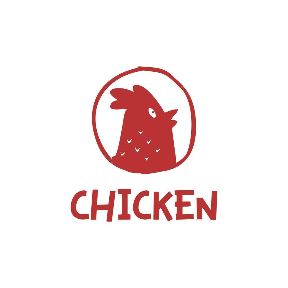 vermelho frango logotipo, adequado para Comida negócios vetor