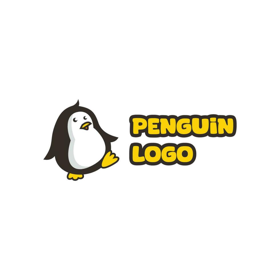 Preto e amarelo pinguim logotipo vetor