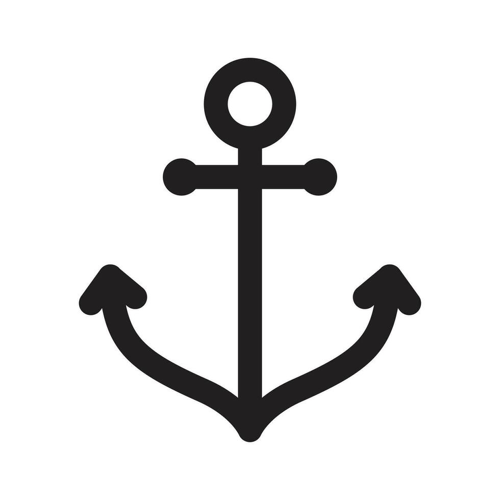 âncora vetor ícone barco logotipo símbolo pirata leme náutico marítimo ilustração gráfico simples linha Projeto