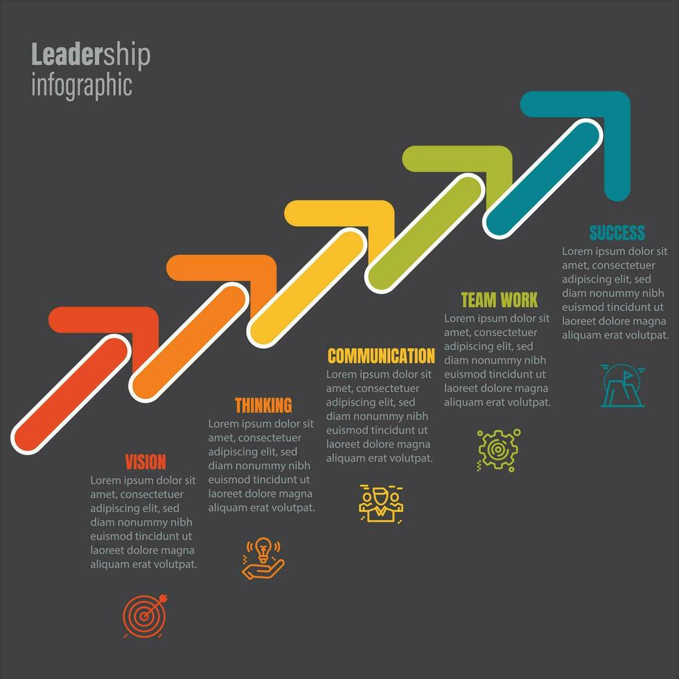 Liderança vetor ilustração. preparar uma o negócio projeto para começar. carreira subir para sucesso, plano cor ícone, o negócio análise vetor