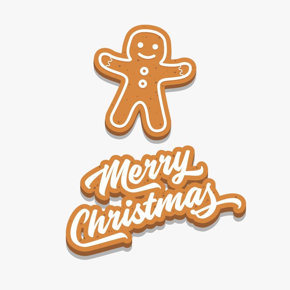 Feliz Natal e homem-biscoito. vetor