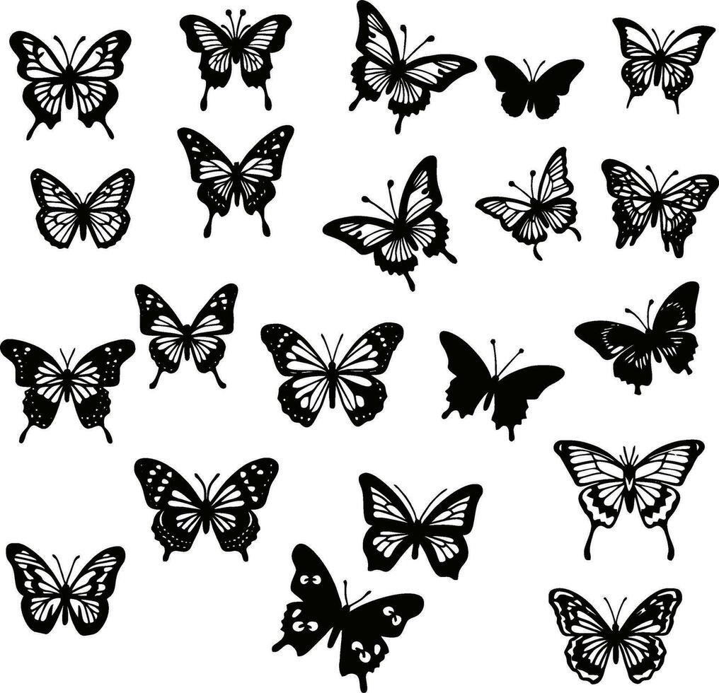 vôo borboleta vetor silhueta. beleza borboleta vetor ícone Projeto estoque vetor imagem