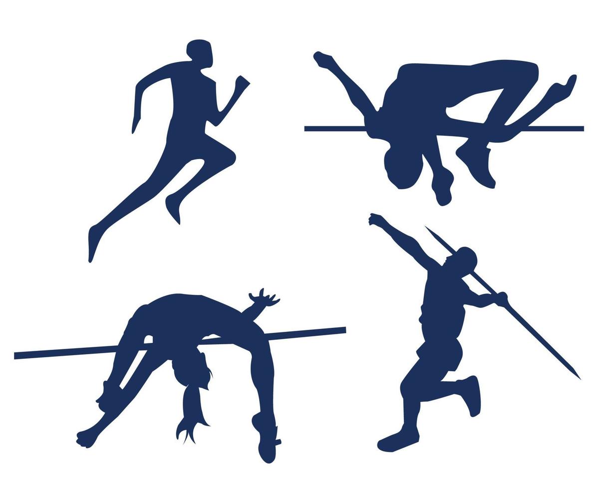 conjuntos atletismo esporte design 2020 jogos vetor abstrato assina ícones