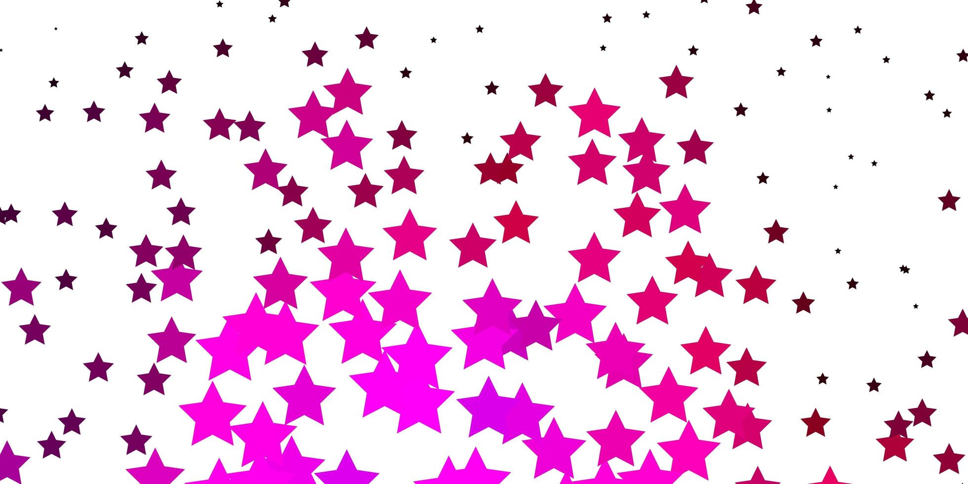 layout de vetor rosa escuro com estrelas brilhantes.