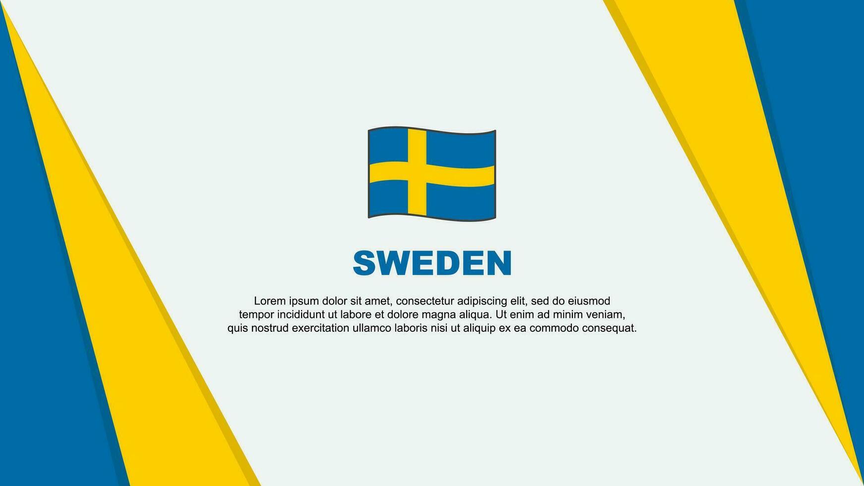 Suécia bandeira abstrato fundo Projeto modelo. Suécia independência dia bandeira desenho animado vetor ilustração. Suécia bandeira