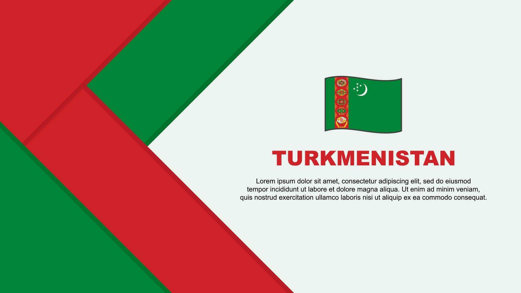 Turquemenistão bandeira abstrato fundo Projeto modelo. Turquemenistão independência dia bandeira desenho animado vetor ilustração. Turquemenistão ilustração