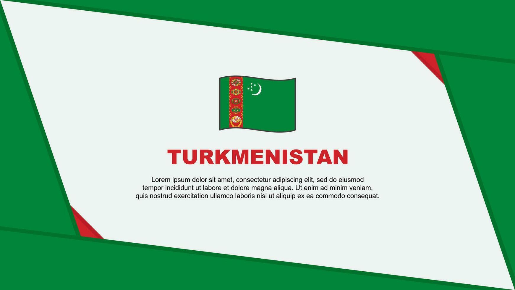 Turquemenistão bandeira abstrato fundo Projeto modelo. Turquemenistão independência dia bandeira desenho animado vetor ilustração. Turquemenistão independência dia