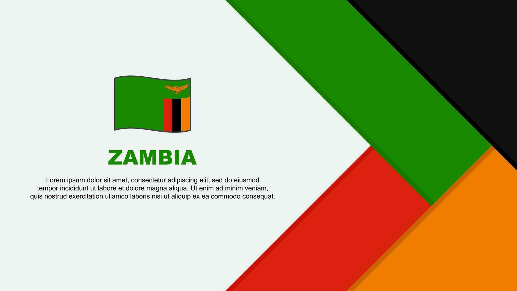 Zâmbia bandeira abstrato fundo Projeto modelo. Zâmbia independência dia bandeira desenho animado vetor ilustração. Zâmbia desenho animado