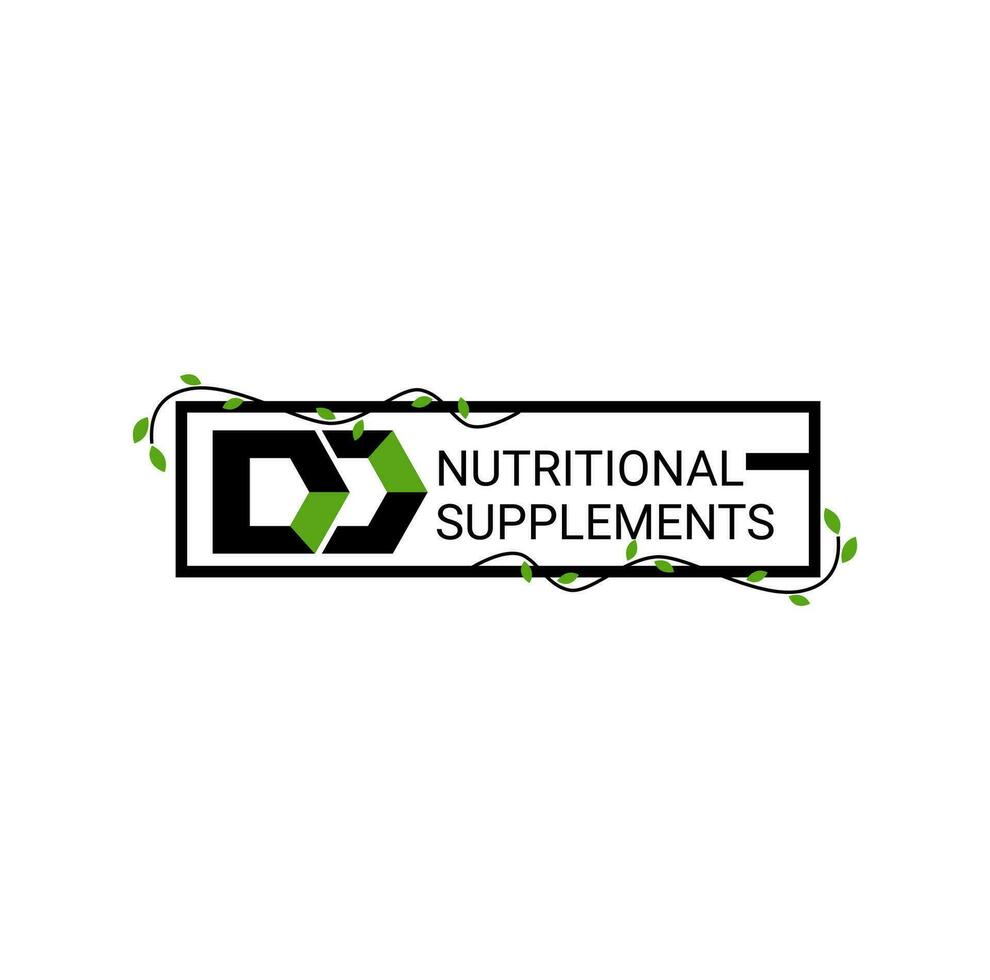 dd nutricional suplementos vetor tipografia