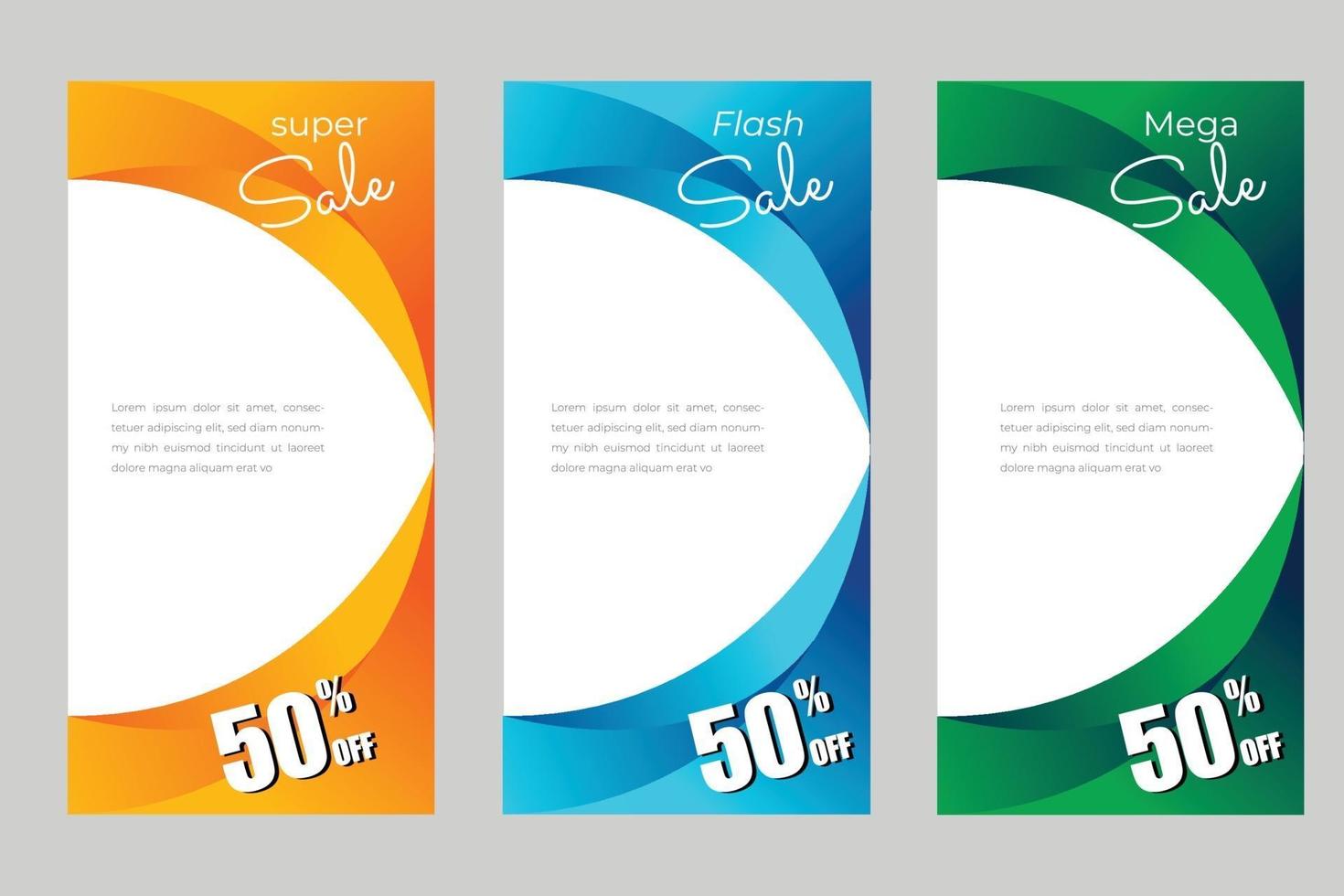 conjunto de banner vertical abstrato para publicidade vetor