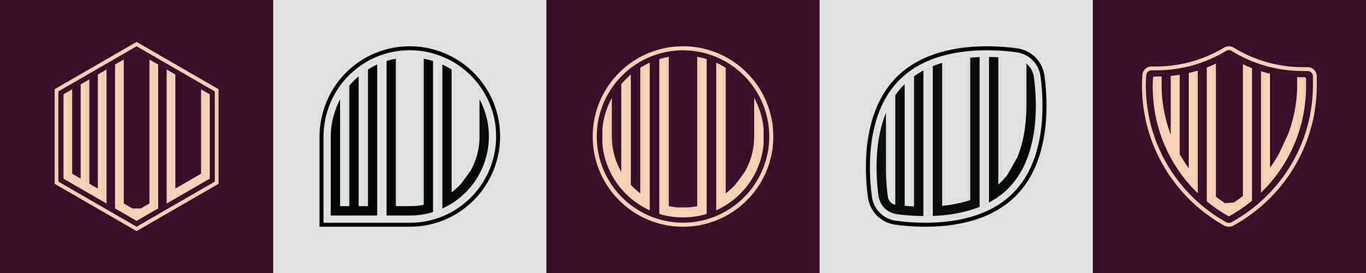 criativo simples inicial monograma wuu logotipo projetos. vetor