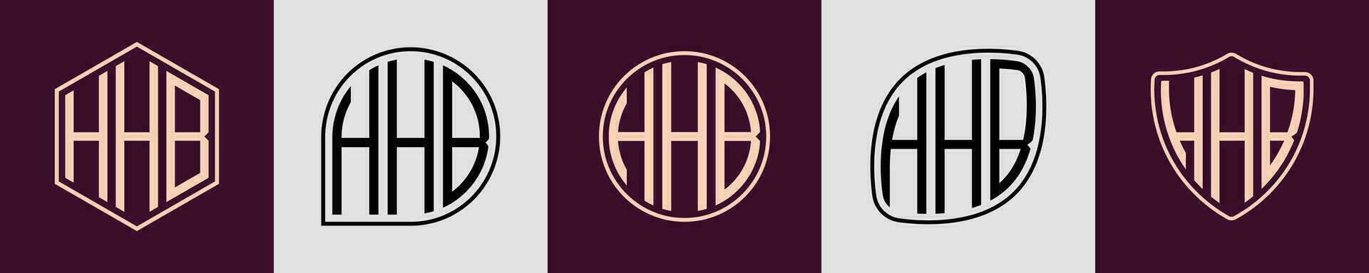 criativo simples inicial monograma hhb logotipo projetos. vetor