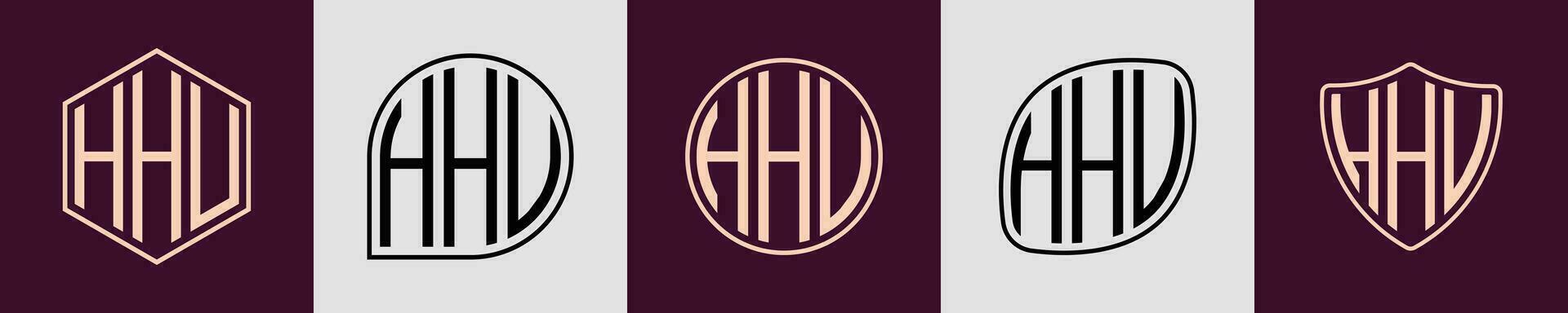 criativo simples inicial monograma hhu logotipo projetos. vetor