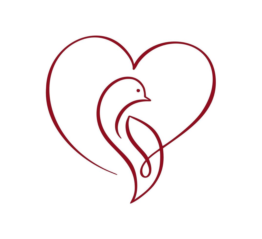 vetor amor mergulhou com ícone de modelo de design de logotipo de coração