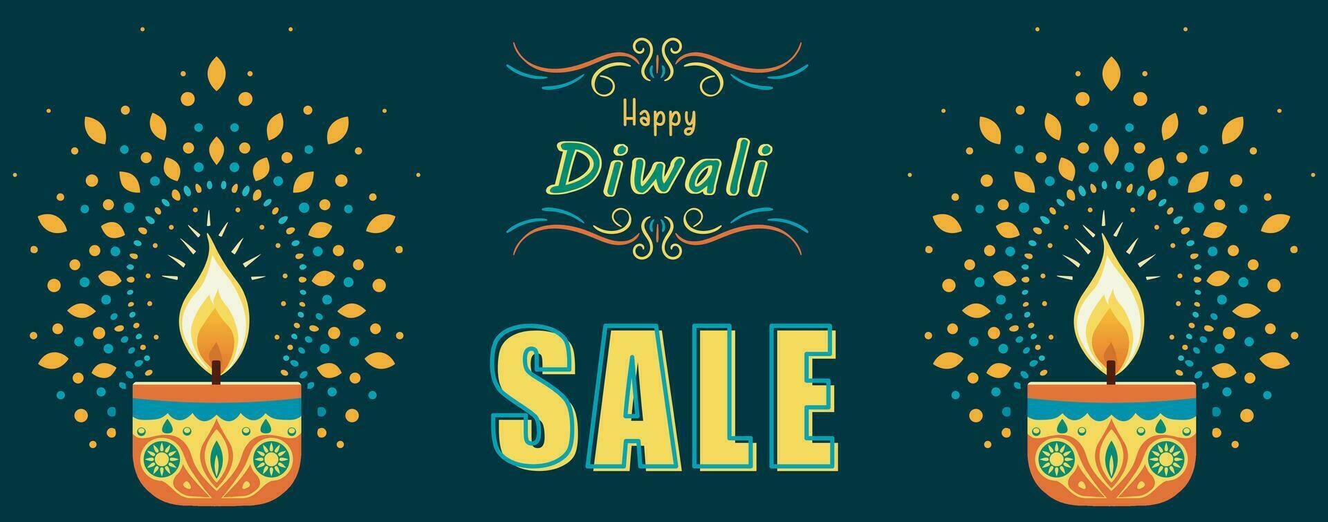 feliz diwali colorida fundo bandeira para anúncio, vetor ilustração do feliz diwali hindu festival moderno projeto, cumprimento cartão, especial oferta e oferta, plano Projeto