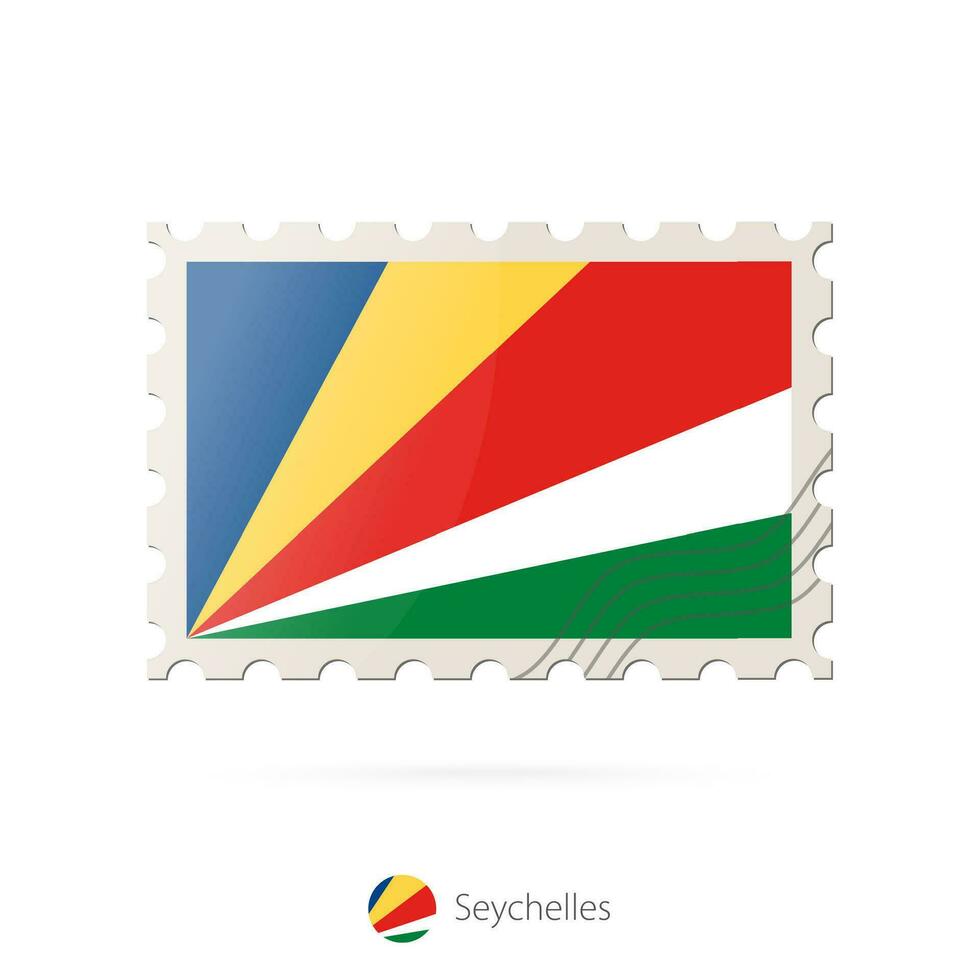 postagem carimbo com a imagem do seychelles bandeira. vetor