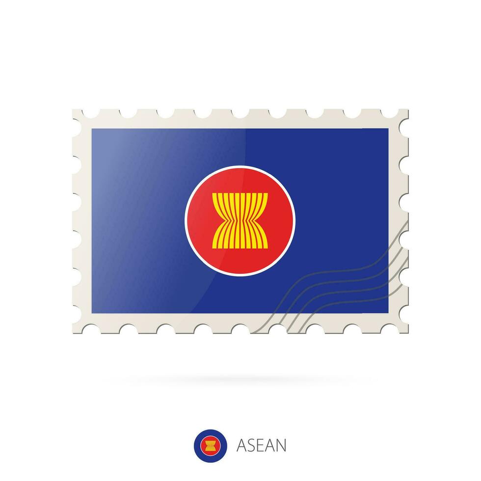 postagem carimbo com a imagem do asean bandeira. vetor