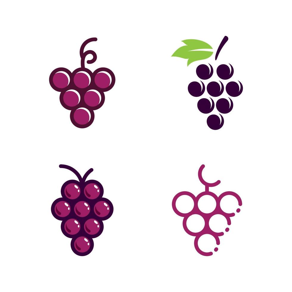 desenho de ilustração de imagens de logotipo de uva vetor