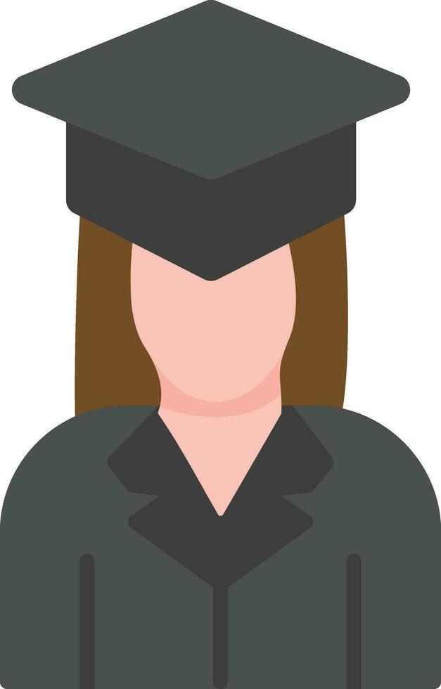 fêmea graduado vetor ícone