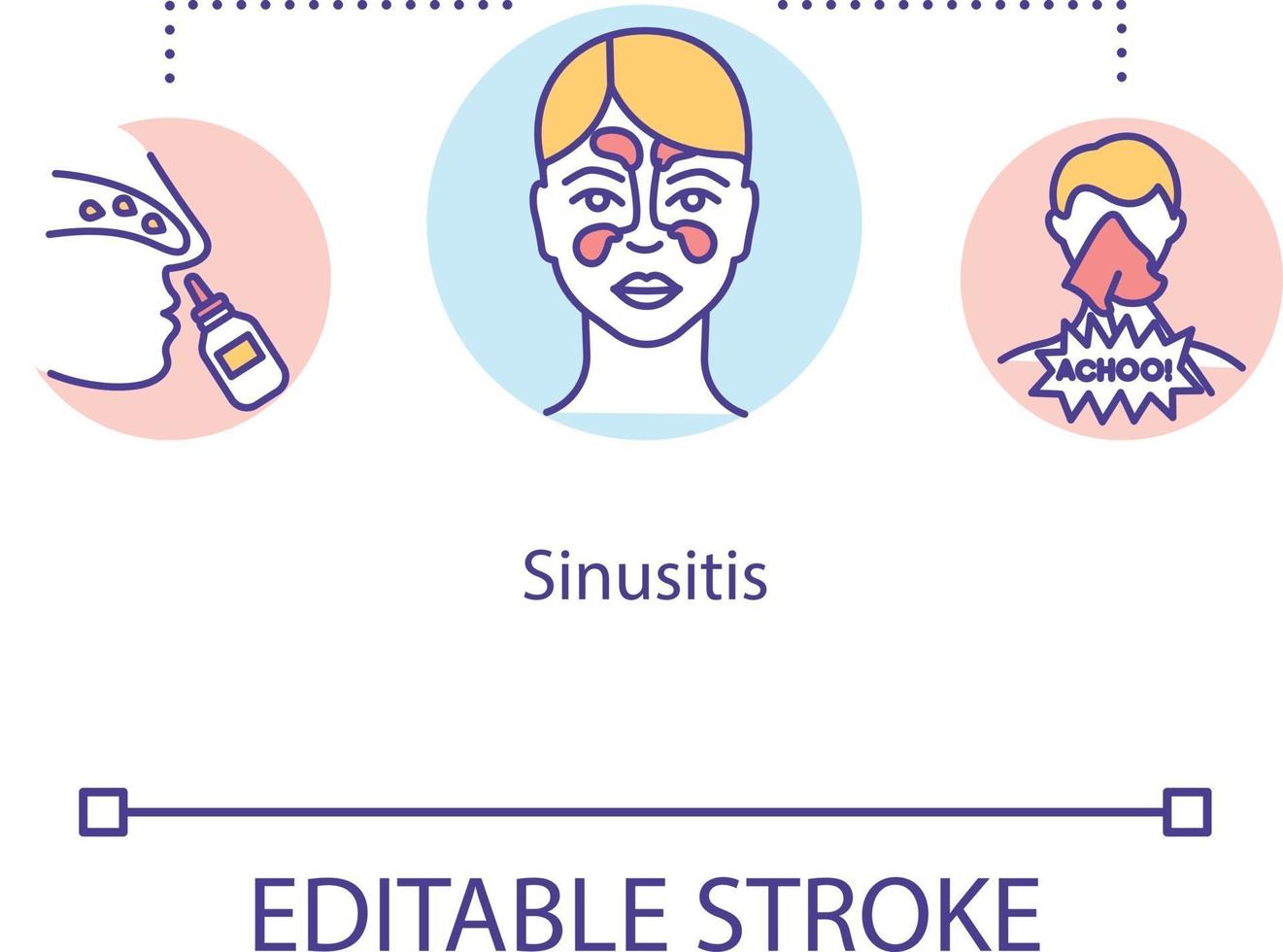 ícone do conceito de sinusite vetor