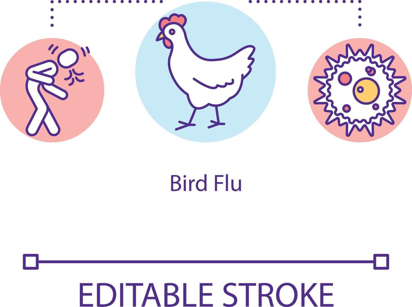ícone do conceito de gripe aviária vetor