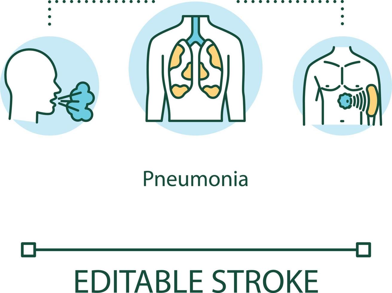 ícone do conceito de pneumonia vetor